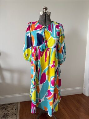 Zele Colorblock Stripe Top in Turquoise, Pink & Yellow